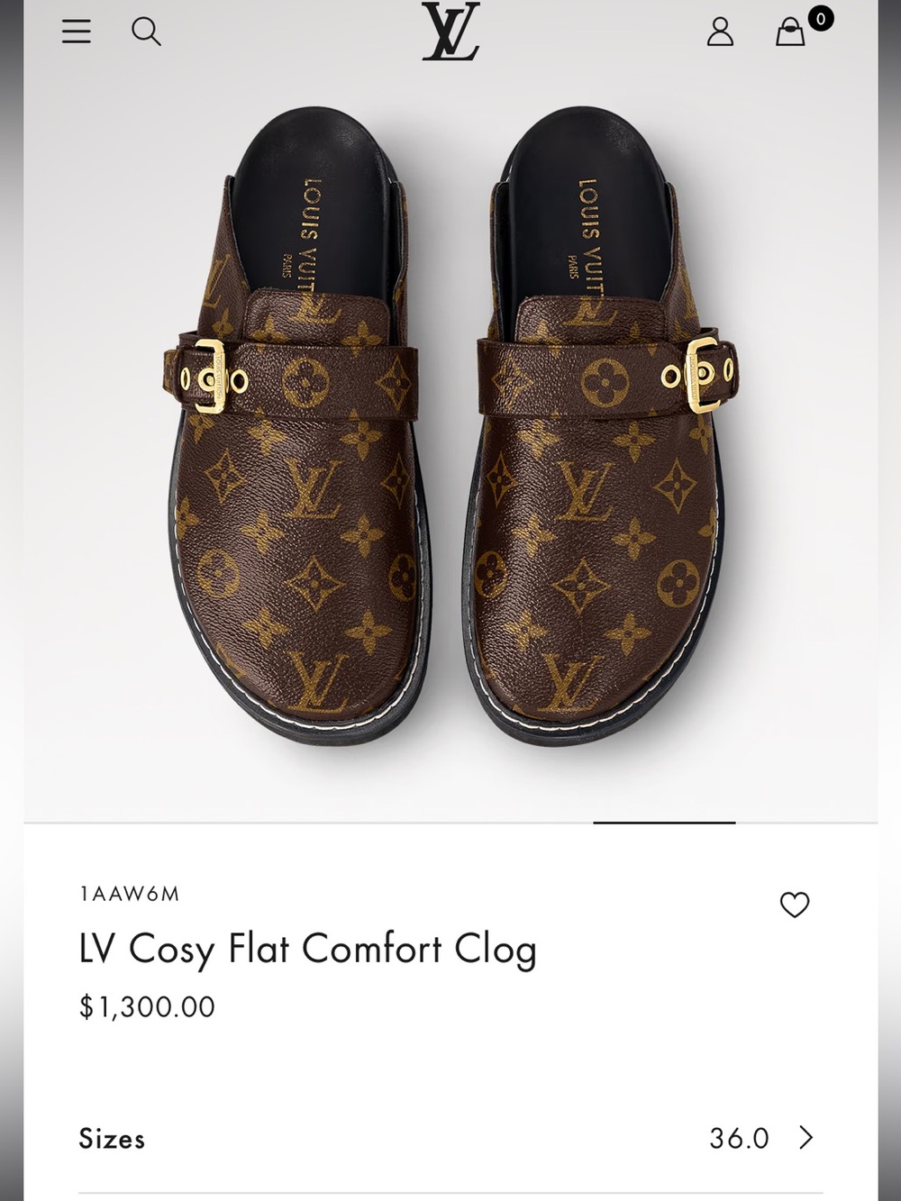 Louis Vuitton Brown Monogram Slip-On Clogs with Gold Buckle